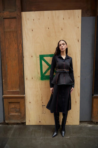 Blusa Bustiê Claire Cetim Preto Vestuario Larroudé x Jonathan Cohen