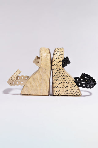 Sandália Anabela Florence Ráfia Natural Sandal Larroudé