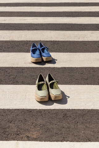 Flatform Blair Jeans Azul Pump Larroudé
