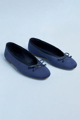 Sapatilha Pavlova Camurça Azul Ballerina Larroudé