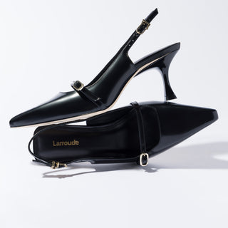Slingback Ines Couro Preto
