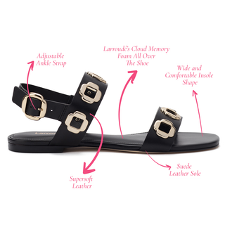Sandália Flat Milan Couro Preto