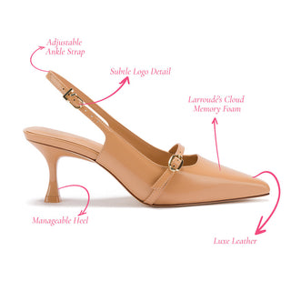 Slingback Ines Couro Bege