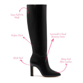 Bota Cindy Hi Couro Preto