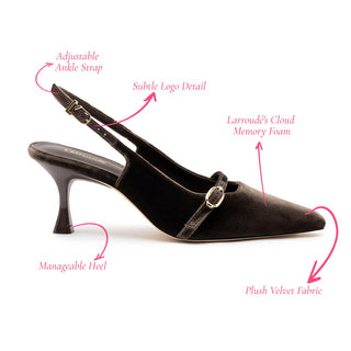 Slingback Ines Veludo Marrom