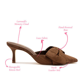 Mule Elle Mini Seda Marrom
