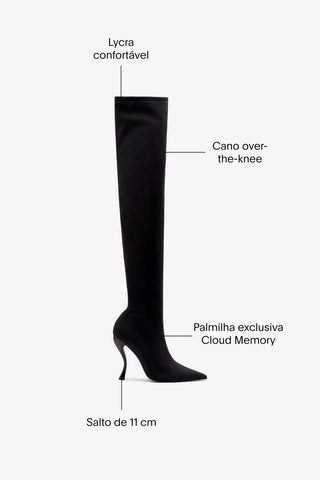 Larroudé By Nicolò B.: Bota Anastasia Lycra Preto Boot Larroudé x Nicolò Beretta