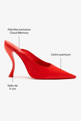 Larroudé By Nicolò B.: Mule Inna Cetim Vermelho Mule Larroudé x Nicolò Beretta