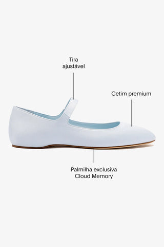 Larroudé By Nicolò B.: Sapatilha Maria Cetim Azul Ballerina Larroudé x Nicolò Beretta