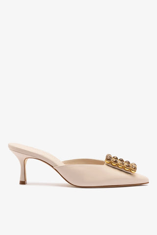 Chloe Gosselin by Studio Larroudé: Mule Ava Couro Off White Mule Larroudé x Chloe Gosselin