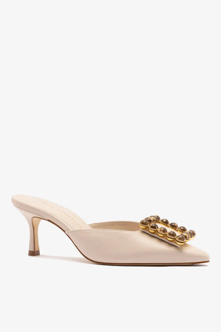 Chloe Gosselin by Studio Larroudé: Mule Ava Couro Off White Mule Larroudé x Chloe Gosselin
