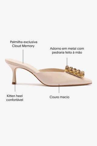 Chloe Gosselin by Studio Larroudé: Mule Ava Couro Off White Mule Larroudé x Chloe Gosselin
