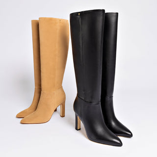 Bota Cindy Hi Couro Preto