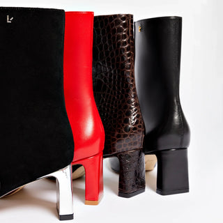 Bota Alexis Couro Croco Marrom