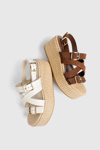 Flatform Patti Couro Off White Sandal Larroudé