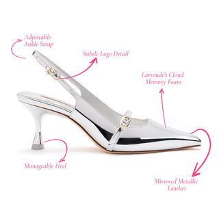 Slingback Ines Espelhado Prateado
