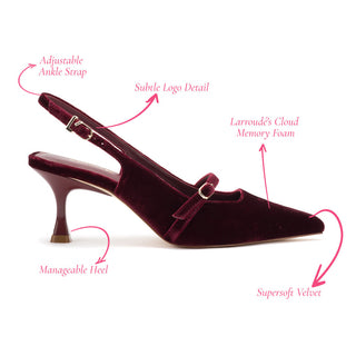 Slingback Ines Veludo Vinho