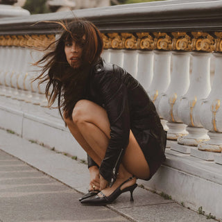 Slingback Ines Couro Preto