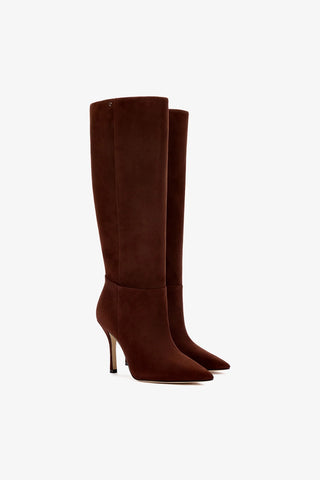Bota Kate Camurça Marrom Boot Larroudé