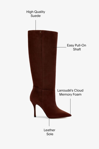 Bota Kate Camurça Marrom Boot Larroudé