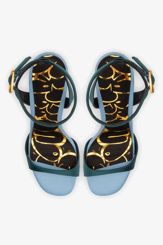 Sandália Freya Cetim Azul Sandal Larroudé