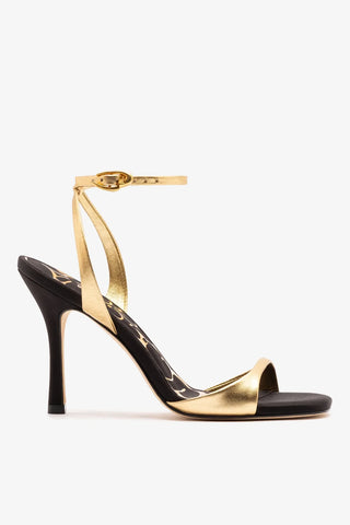 Sandália Freya Couro Dourado Sandal Larroudé