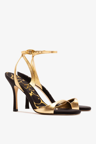 Sandália Freya Couro Dourado Sandal Larroudé