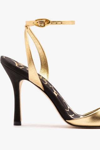 Sandália Freya Couro Dourado Sandal Larroudé