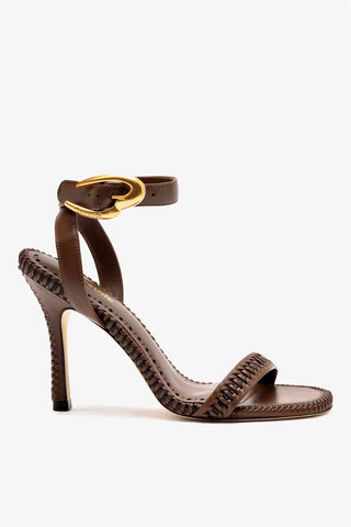 Sandália Verona Couro Marrom Sandal Larroudé