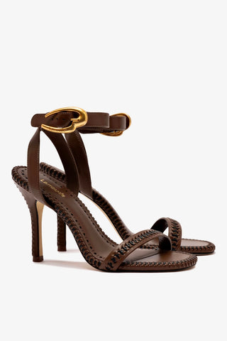 Sandália Verona Couro Marrom Sandal Larroudé