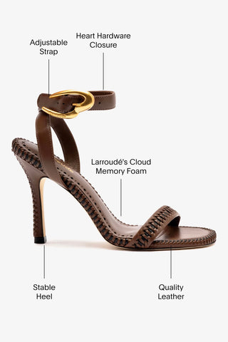 Sandália Verona Couro Marrom Sandal Larroudé