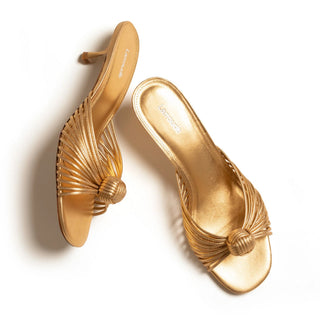 Mule Valerie Couro Dourado