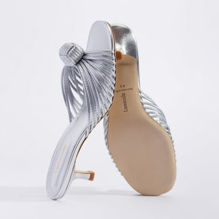 Mule Valerie Couro Prateado