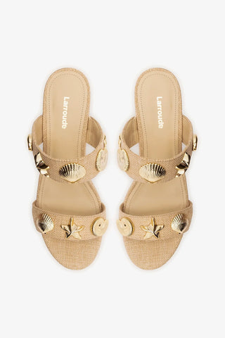 Mule Plataforma Madison Ráfia Bege Sandal Larroudé