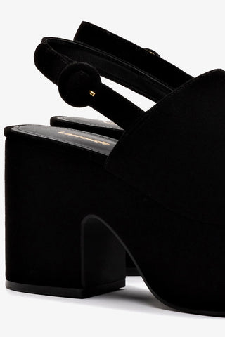 Sandália Plataforma Miso Camurça Preto Sandal Larroudé