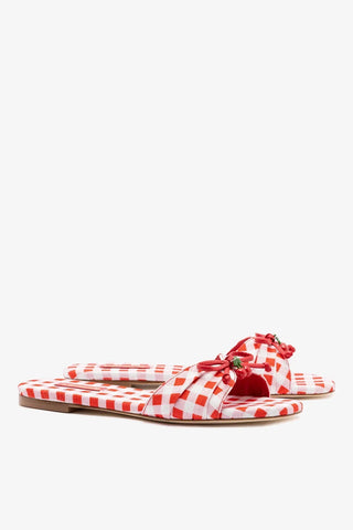 Flat Bardot Estampado Vermelho Flat Larroudé