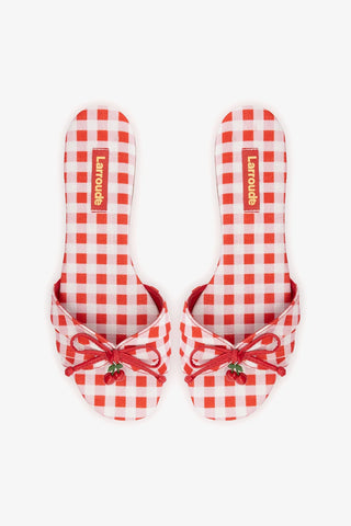 Flat Bardot Estampado Vermelho Flat Larroudé