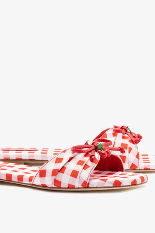 Flat Bardot Estampado Vermelho Flat Larroudé