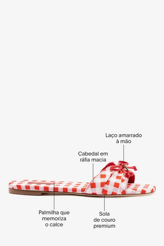 Flat Bardot Estampado Vermelho Flat Larroudé
