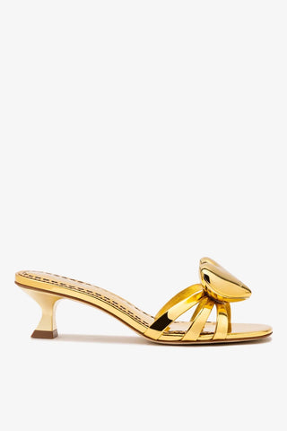 Mule Amore Espelhado Dourado Sandal Larroudé