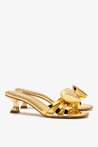 Mule Amore Espelhado Dourado Sandal Larroudé