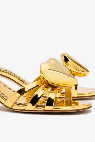 Mule Amore Espelhado Dourado Sandal Larroudé