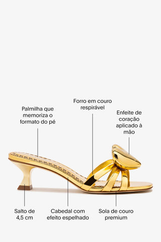 Mule Amore Espelhado Dourado Sandal Larroudé