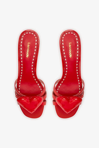 Mule Amore Couro Verniz Vermelho Sandal Larroudé