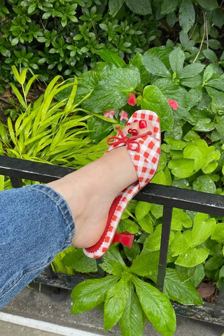 Mule Bardot Estampado Vermelho Mule Larroudé