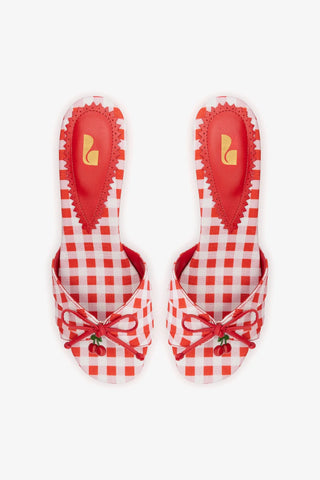 Mule Bardot Estampado Vermelho Mule Larroudé