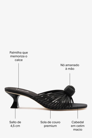 Mule Valerie Cetim Preto Mule Larroudé