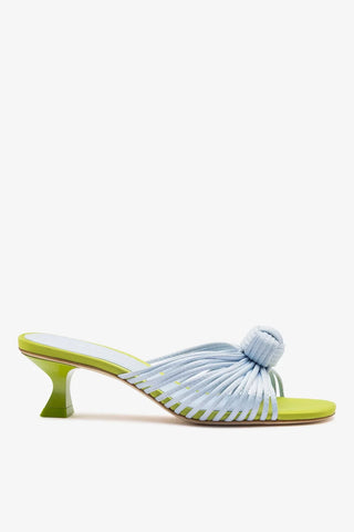 Mule Valerie Cetim Azul e Verde Mule Larroudé
