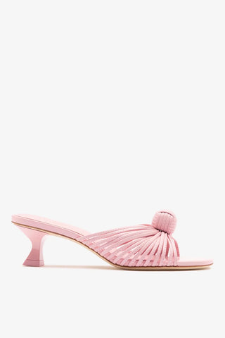 Mule Valerie Couro Rosa Mule Larroudé