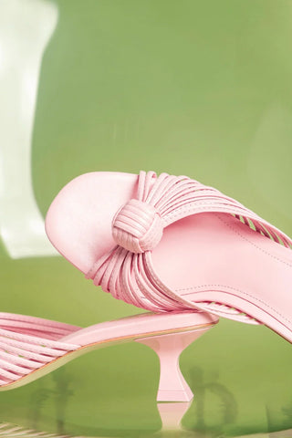 Mule Valerie Couro Rosa Mule Larroudé